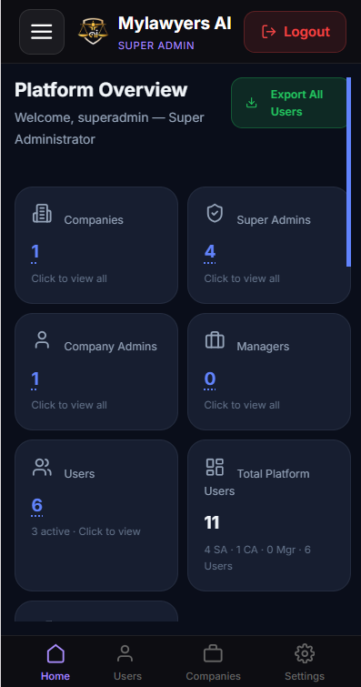 My Lawyers App Mobile View